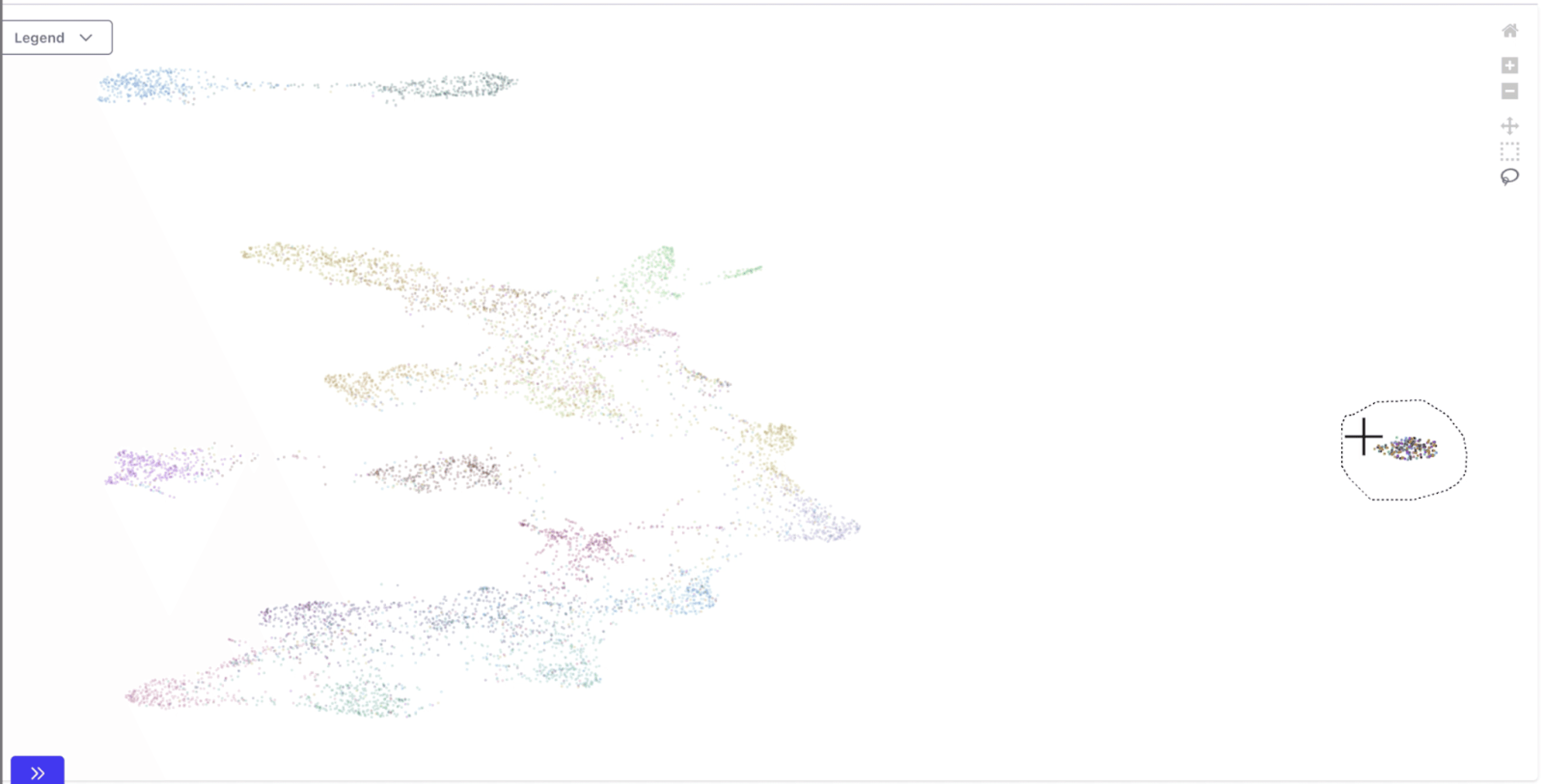 Selecting a remote island of mixed samples.